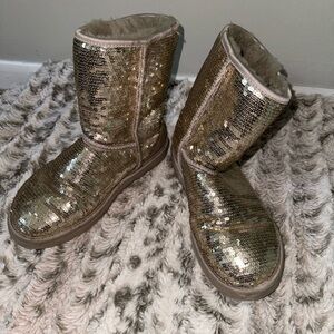 Silver sequin uggs